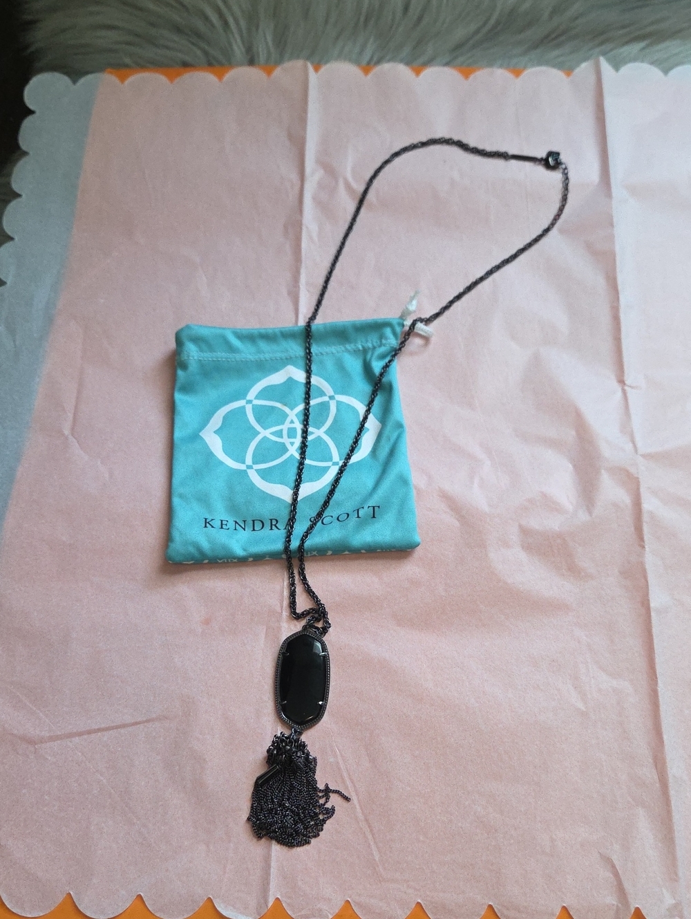 Kendra Scott Rayne Necklace Im Gunmetal